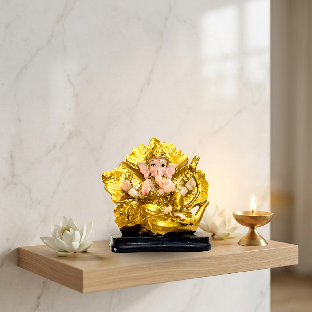 Gold Matte Finish Murugan Idol 5 Inch Decorative Hindu Statue